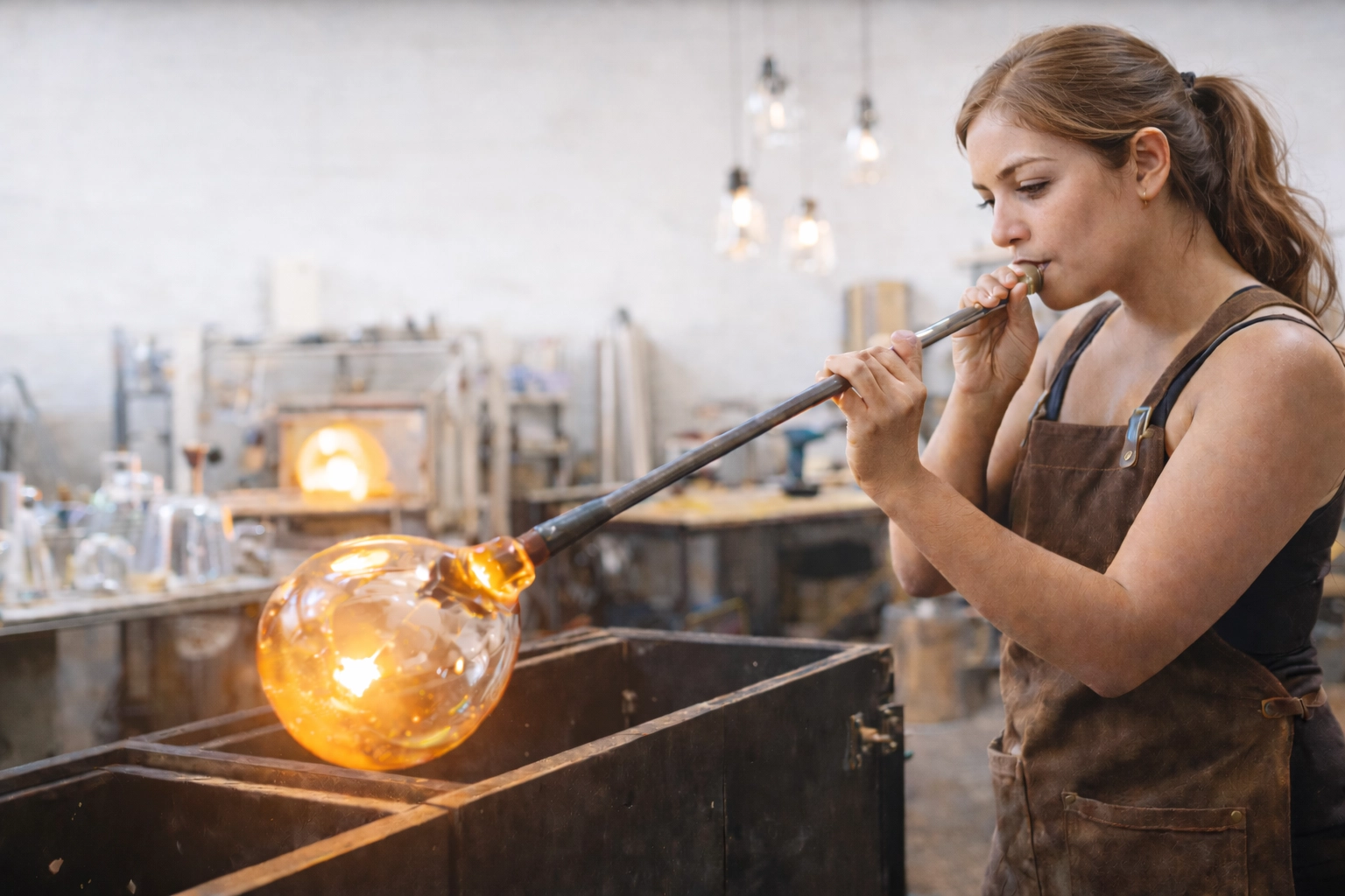 South African artisan crafting a bespoke residential lighting piece in a studio